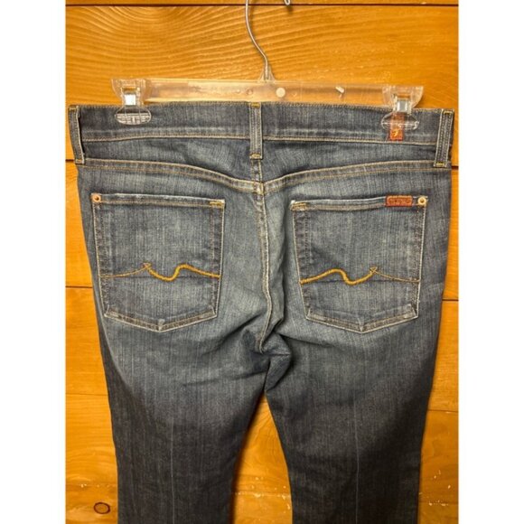 Seven for All Mankind Flare Jeans Dark Wash Distressed Denim Women 31 Streetwear - Picture 5 of 11